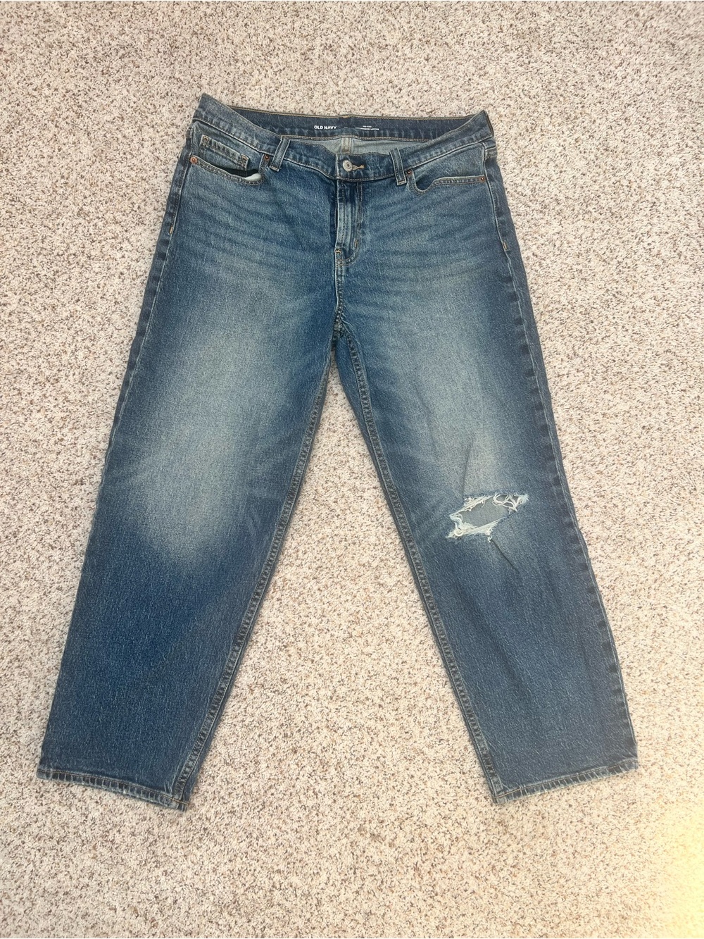Old Navy womens Faded Blue Straight-Leg Jeans